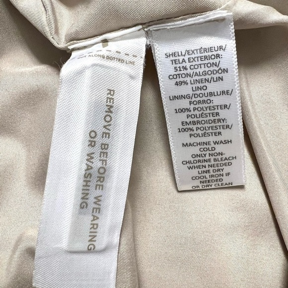 Ann Taylor Loft Tan Embroidered Aztec Boho Linen Skirt women’s size 4 - Picture 9 of 9